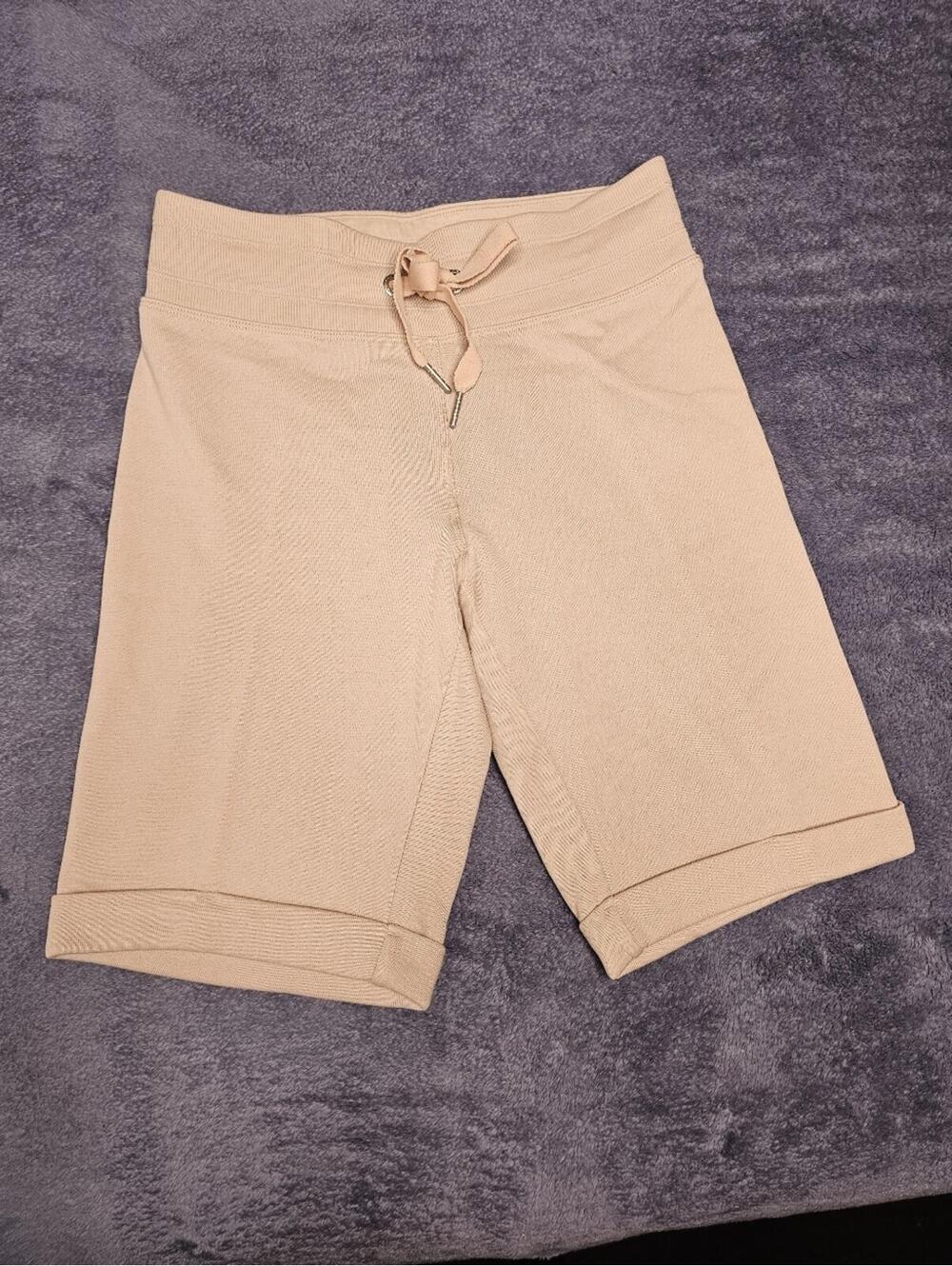 Women's Calvin Klein Drawstring High-Waist Bike Shorts - Beige XS